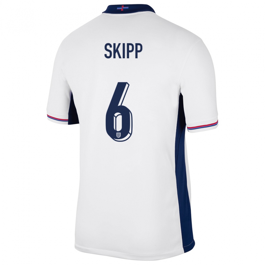 Herren England Oliver Skipp #6 Weiß Heimtrikot Trikot 24-26 T-Shirt Österreich