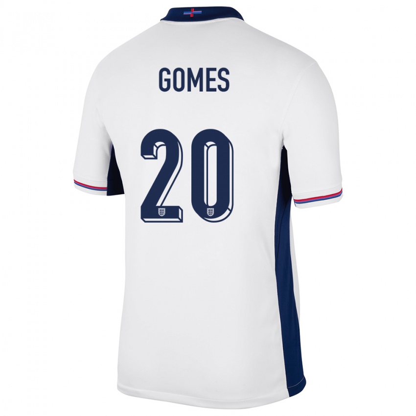 Herren England Angel Gomes #20 Weiß Heimtrikot Trikot 24-26 T-Shirt Österreich