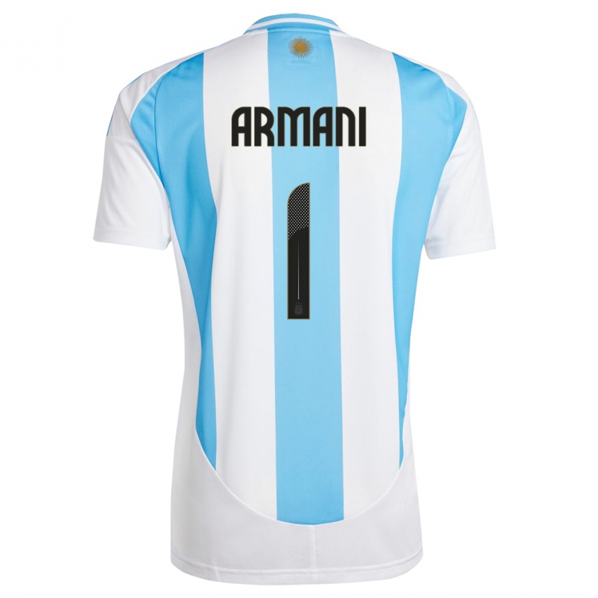 Herren Argentinien Franco Armani #1 Weiß Blau Heimtrikot Trikot 24-26 T-Shirt Österreich