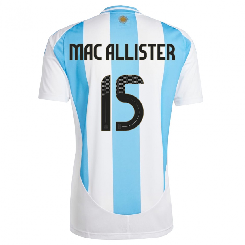 Herren Argentinien Alexis Mac Allister #15 Weiß Blau Heimtrikot Trikot 24-26 T-Shirt Österreich