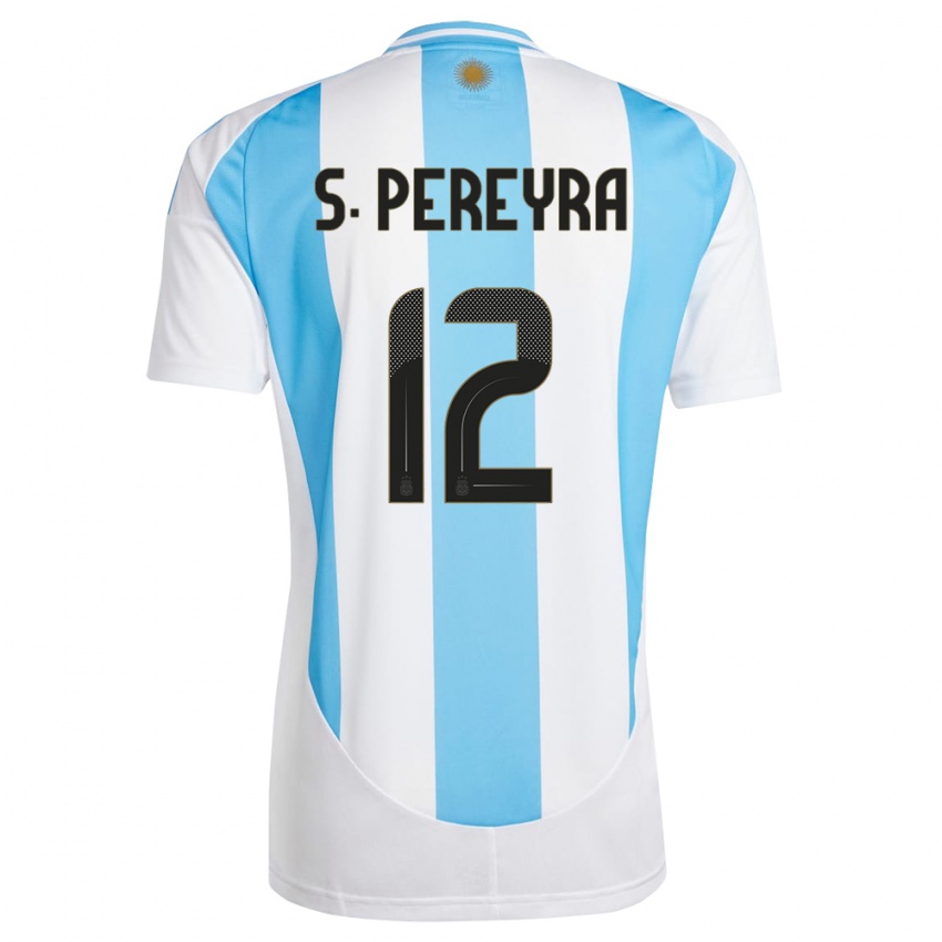 Herren Argentinien Solana Pereyra #12 Weiß Blau Heimtrikot Trikot 24-26 T-Shirt Österreich