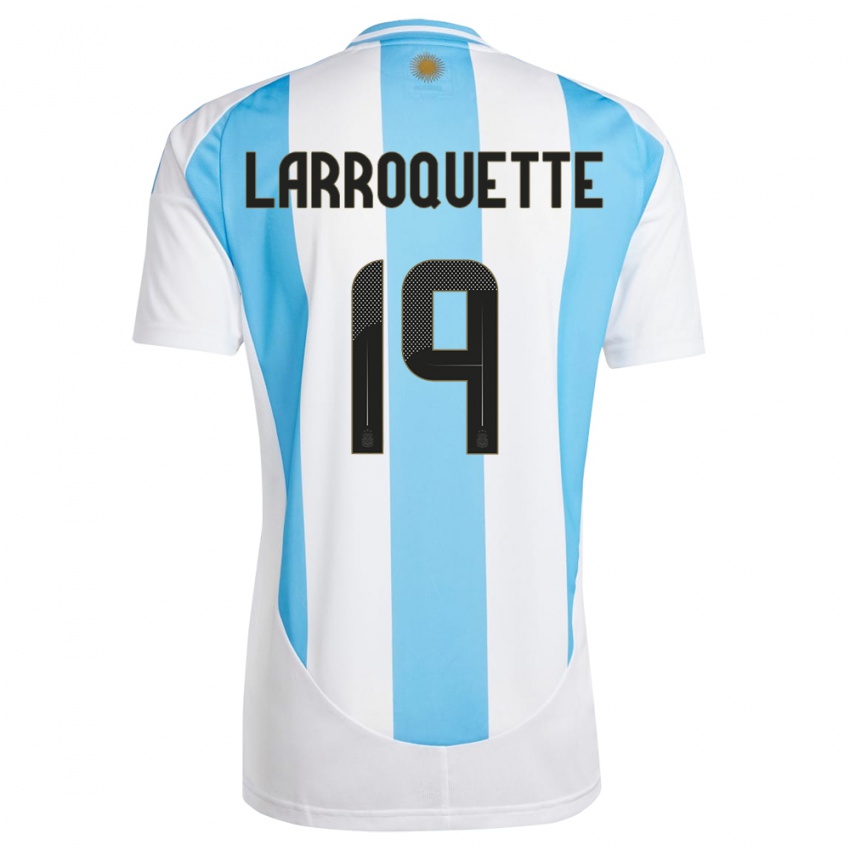 Herren Argentinien Mariana Larroquette #19 Weiß Blau Heimtrikot Trikot 24-26 T-Shirt Österreich