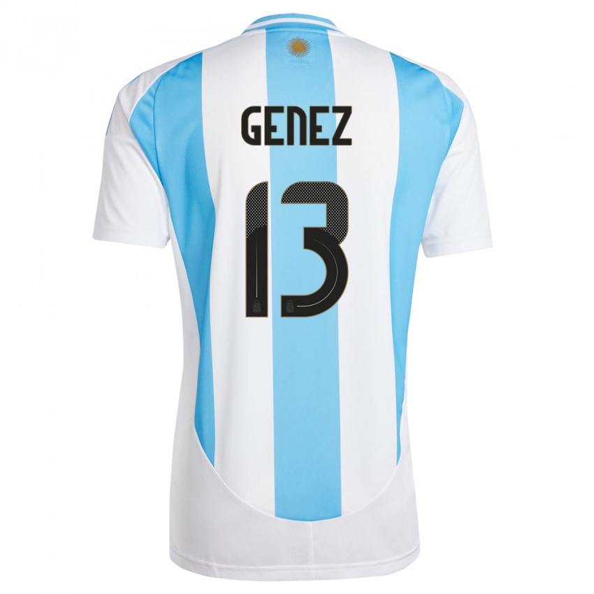 Herren Argentinien Nahuel Genez #13 Weiß Blau Heimtrikot Trikot 24-26 T-Shirt Österreich