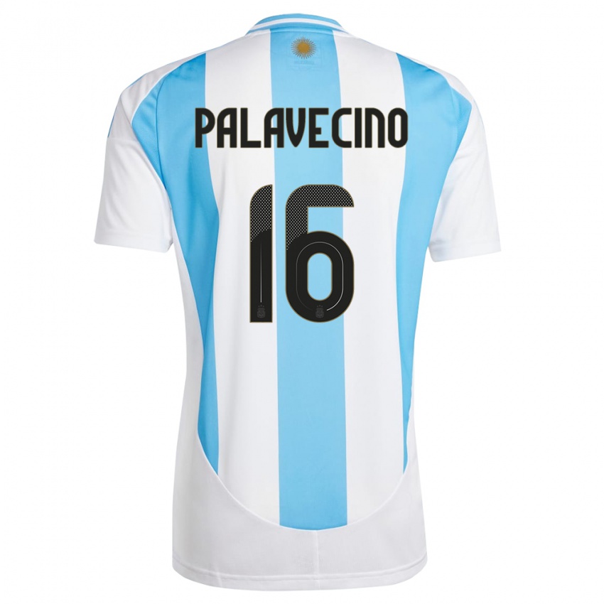 Herren Argentinien Nicolas Palavecino #16 Weiß Blau Heimtrikot Trikot 24-26 T-Shirt Österreich