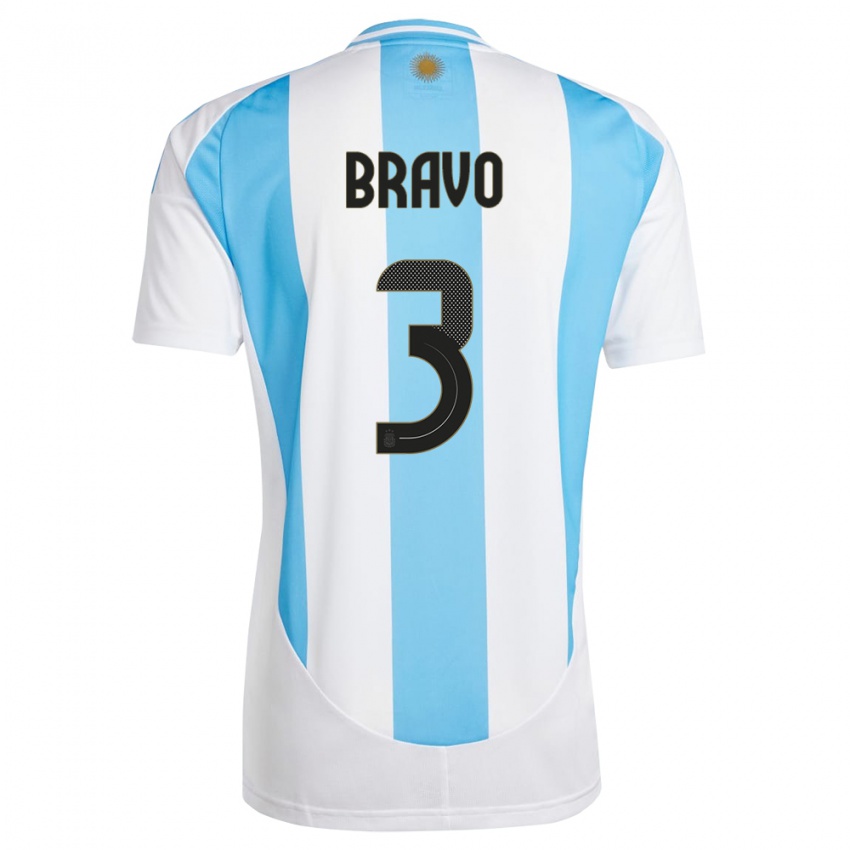 Herren Argentinien Claudio Bravo #3 Weiß Blau Heimtrikot Trikot 24-26 T-Shirt Österreich