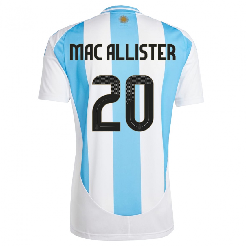 Herren Argentinien Alexis Mac Allister #20 Weiß Blau Heimtrikot Trikot 24-26 T-Shirt Österreich