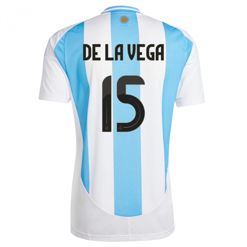 Herren Argentinien Pedro De La Vega #15 Weiß Blau Heimtrikot Trikot 24-26 T-Shirt Österreich