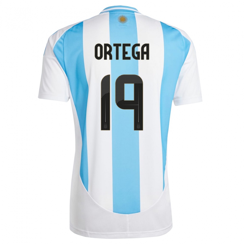 Herren Argentinien Francisco Ortega #19 Weiß Blau Heimtrikot Trikot 24-26 T-Shirt Österreich