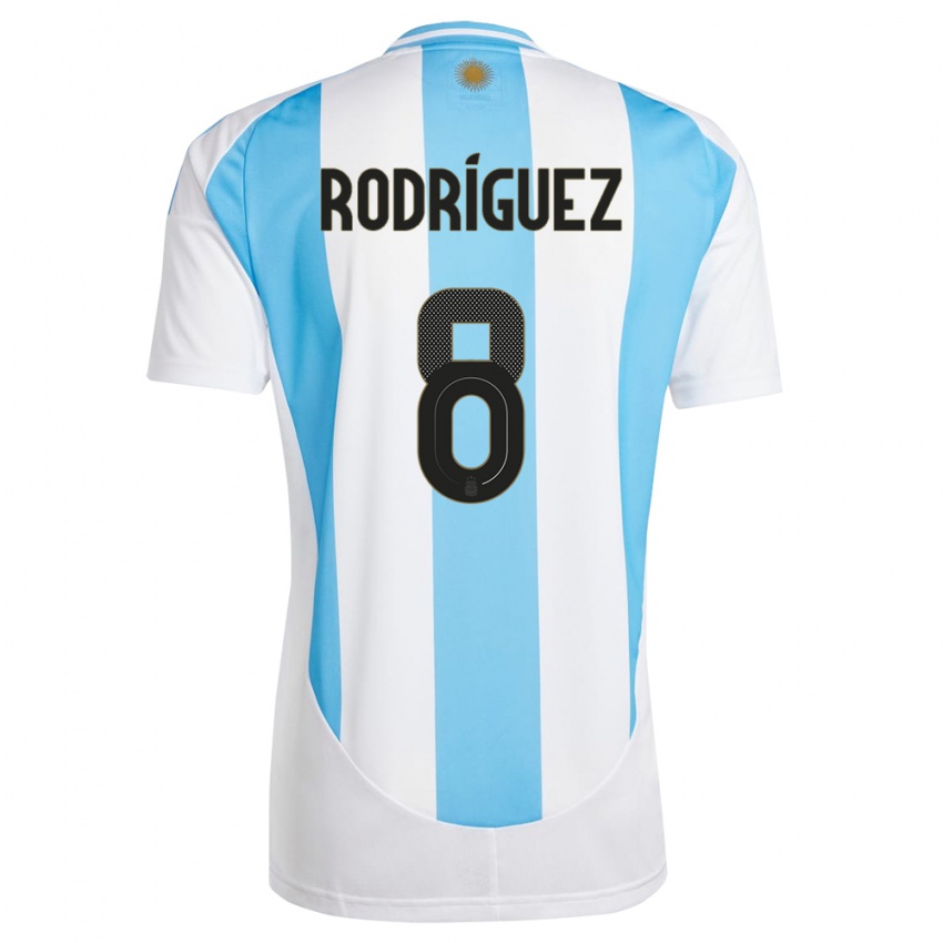 Herren Argentinien Agustin Rodriguez #8 Weiß Blau Heimtrikot Trikot 24-26 T-Shirt Österreich