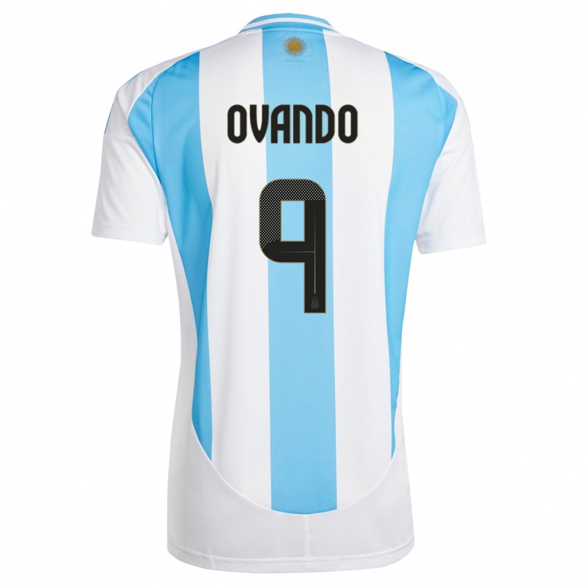 Herren Argentinien Lautaro Ovando #9 Weiß Blau Heimtrikot Trikot 24-26 T-Shirt Österreich