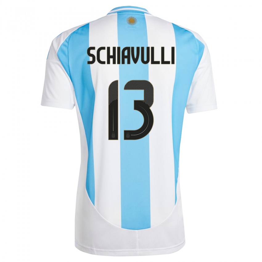 Herren Argentinien Thiago Schiavulli #13 Weiß Blau Heimtrikot Trikot 24-26 T-Shirt Österreich