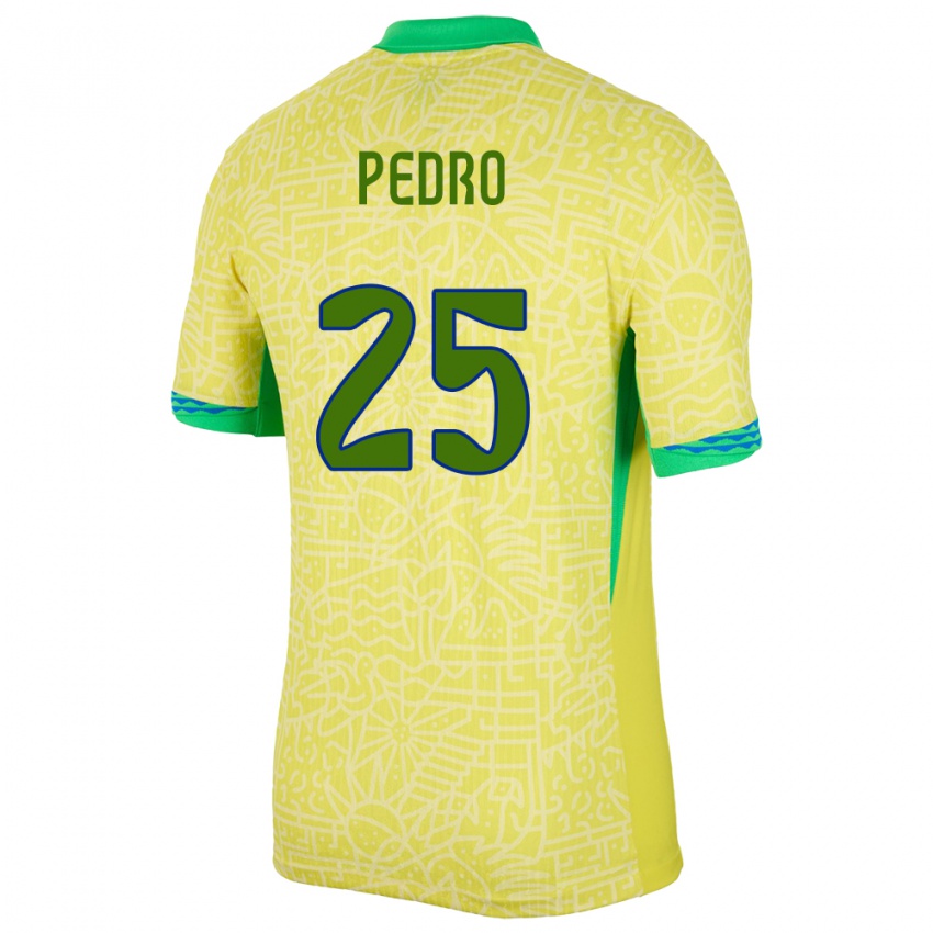 Herren Brasilien Pedro #25 Gelb Heimtrikot Trikot 24-26 T-Shirt Österreich