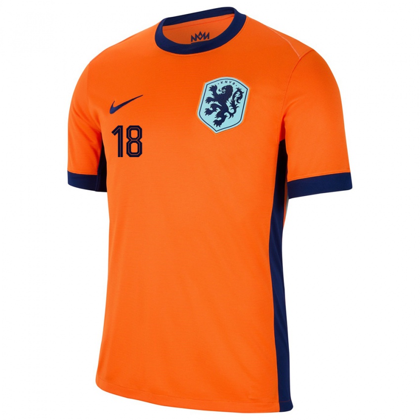 Herren Niederlande Kerstin Casparij #18 Orange Heimtrikot Trikot 24-26 T-Shirt Österreich