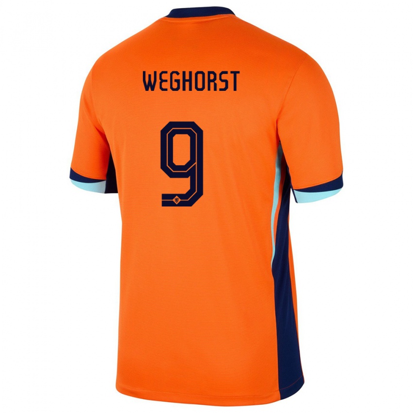 Herren Niederlande Wout Weghorst #9 Orange Heimtrikot Trikot 24-26 T-Shirt Österreich