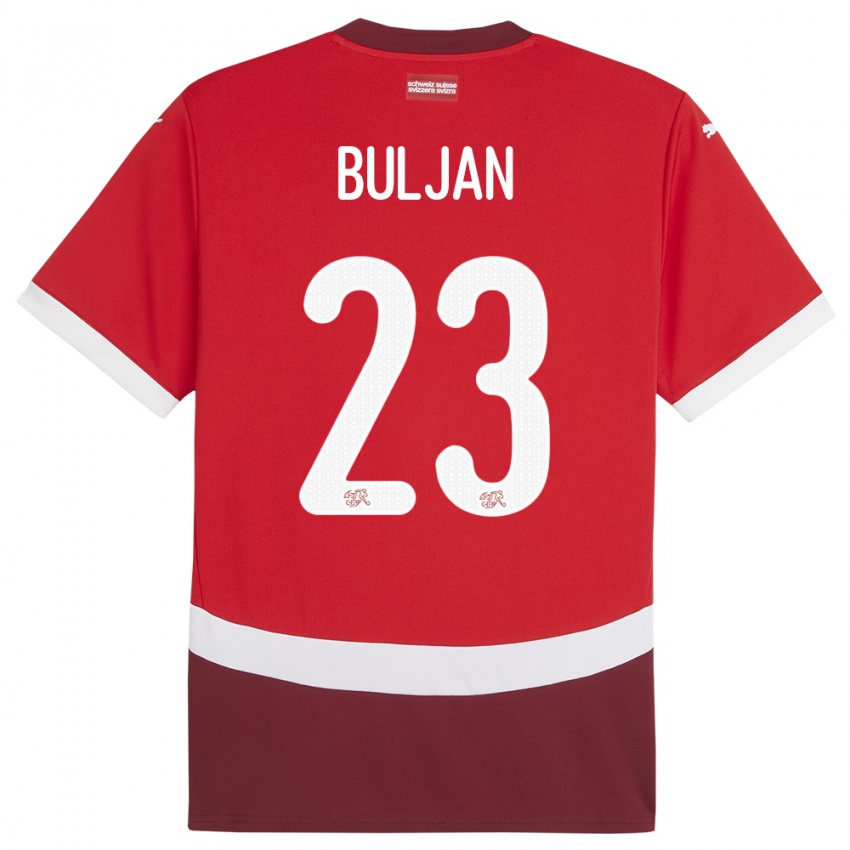 Herren Schweiz Leo Buljan #23 Rot Heimtrikot Trikot 24-26 T-Shirt Österreich