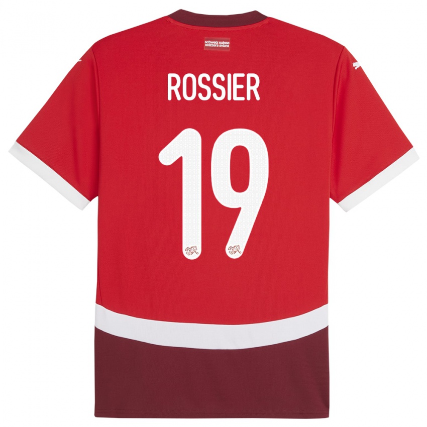 Herren Schweiz Evan Rossier #19 Rot Heimtrikot Trikot 24-26 T-Shirt Österreich