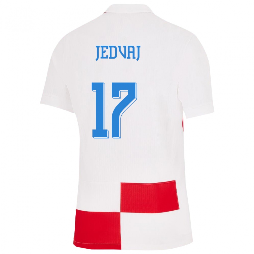 Herren Kroatien Karla Jedvaj #17 Weiß Rot Heimtrikot Trikot 24-26 T-Shirt Österreich