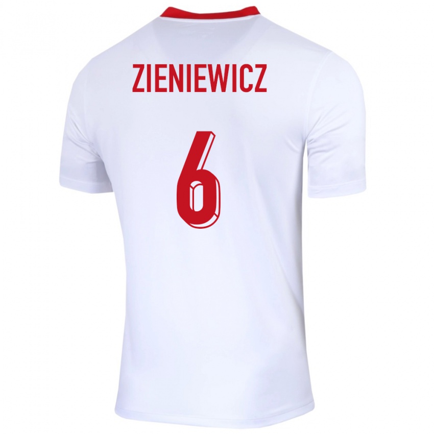 Herren Polen Wiktoria Zieniewicz #6 Weiß Heimtrikot Trikot 24-26 T-Shirt Österreich