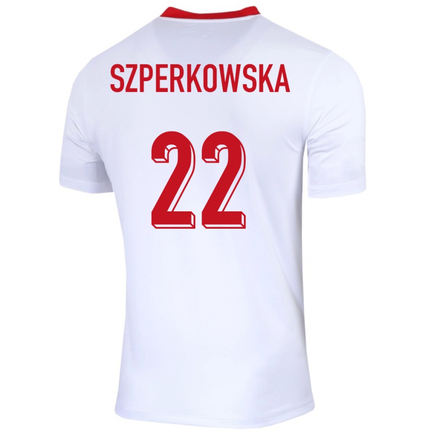 Herren Polen Oliwia Szperkowska #22 Weiß Heimtrikot Trikot 24-26 T-Shirt Österreich