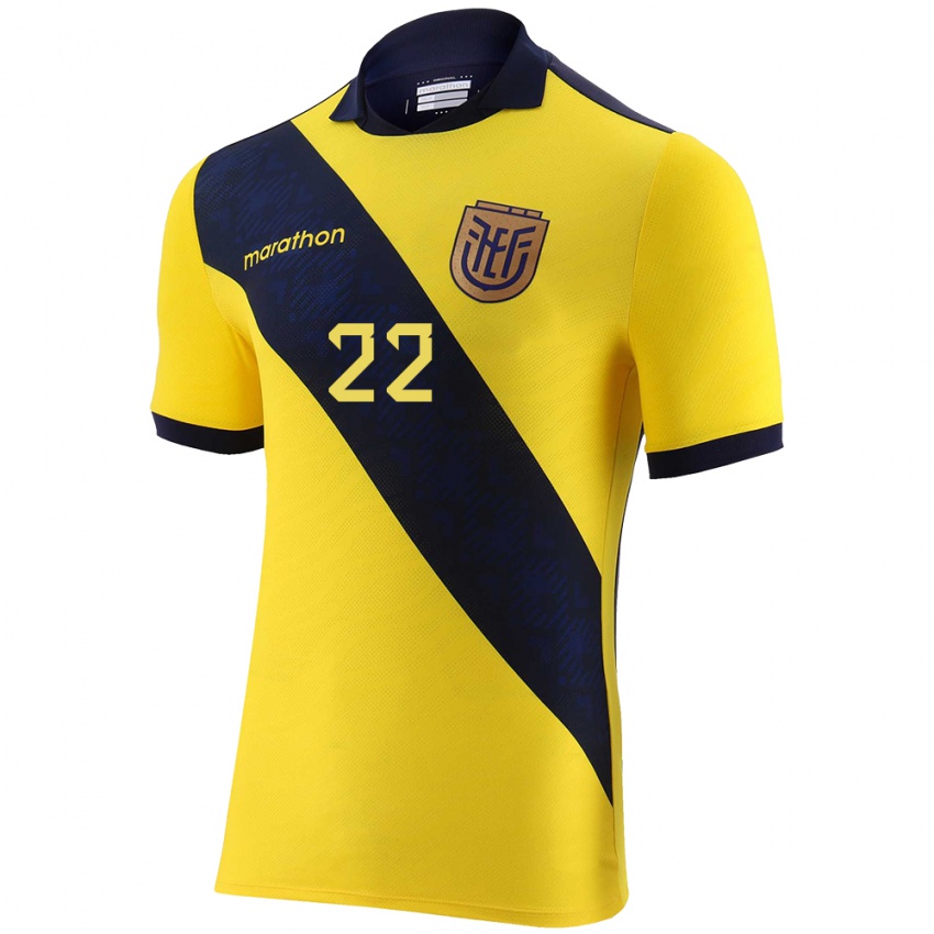 Herren Ecuador Melanie Gutierrez #22 Gelb Heimtrikot Trikot 24-26 T-Shirt Österreich