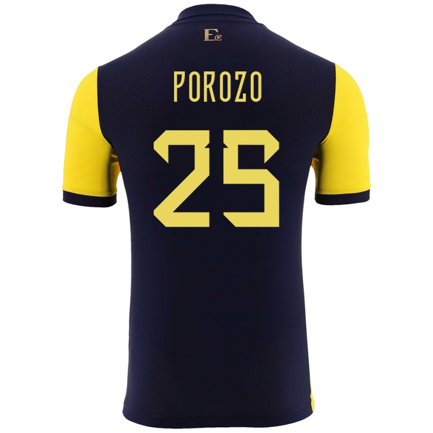 Herren Ecuador Jackson Porozo #25 Gelb Heimtrikot Trikot 24-26 T-Shirt Österreich