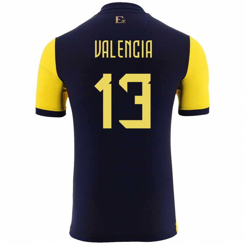 Herren Ecuador Enner Valencia #13 Gelb Heimtrikot Trikot 24-26 T-Shirt Österreich