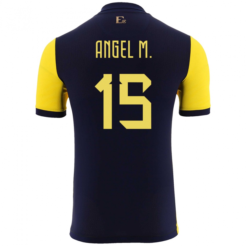 Herren Ecuador Angel Mena #15 Gelb Heimtrikot Trikot 24-26 T-Shirt Österreich