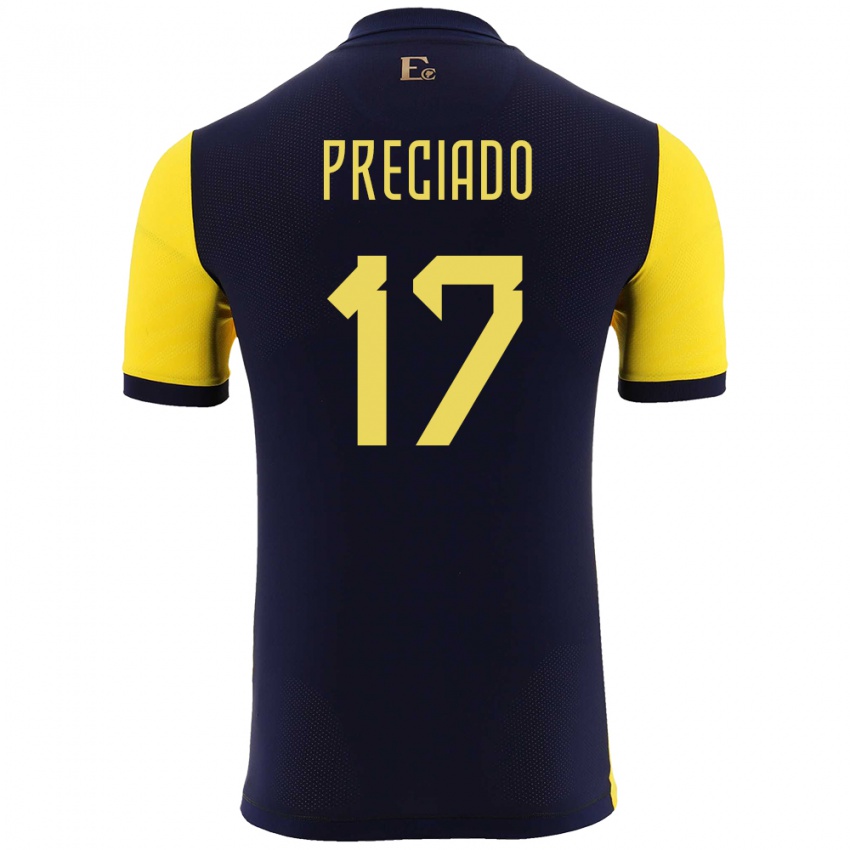 Herren Ecuador Angelo Preciado #17 Gelb Heimtrikot Trikot 24-26 T-Shirt Österreich