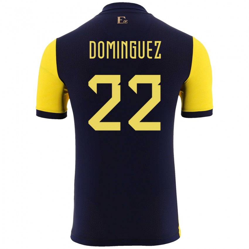 Herren Ecuador Alexander Dominguez #22 Gelb Heimtrikot Trikot 24-26 T-Shirt Österreich