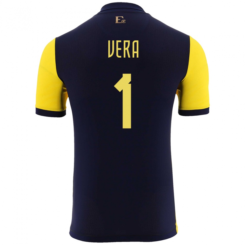 Herren Ecuador Andrea Vera #1 Gelb Heimtrikot Trikot 24-26 T-Shirt Österreich