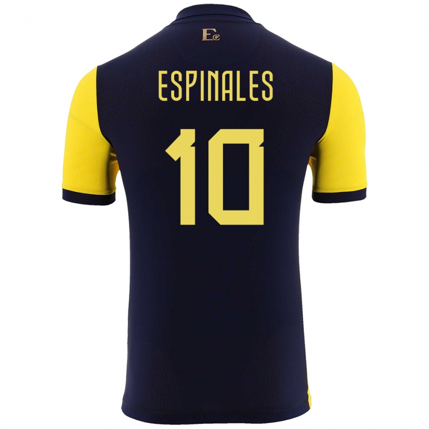 Herren Ecuador Joselyn Espinales #10 Gelb Heimtrikot Trikot 24-26 T-Shirt Österreich