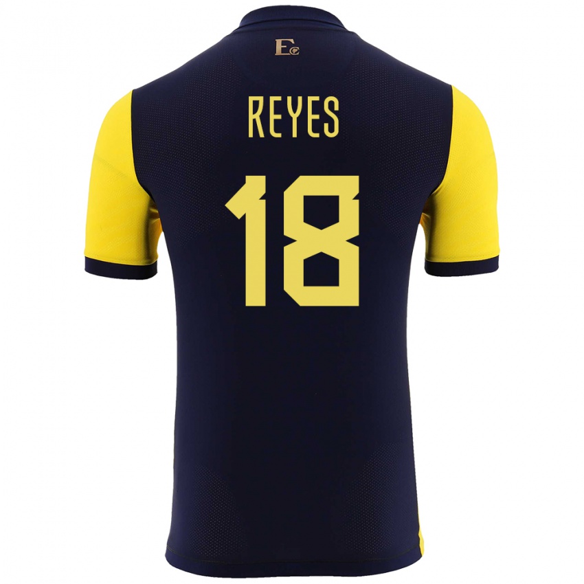 Herren Ecuador Ashley Reyes #18 Gelb Heimtrikot Trikot 24-26 T-Shirt Österreich