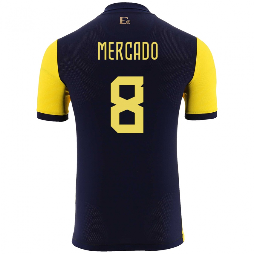 Herren Ecuador Patrik Mercado #8 Gelb Heimtrikot Trikot 24-26 T-Shirt Österreich