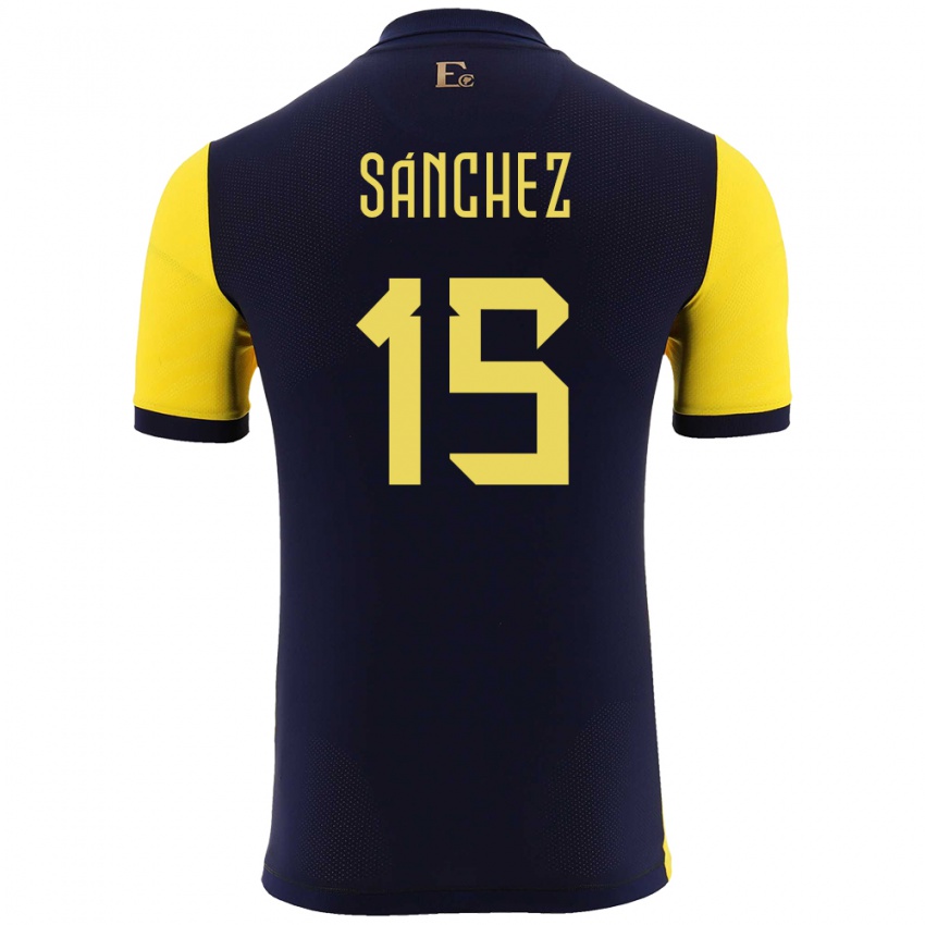 Herren Ecuador Juan Sanchez #15 Gelb Heimtrikot Trikot 24-26 T-Shirt Österreich