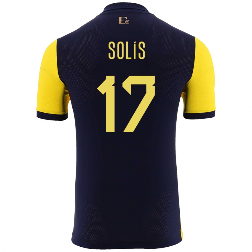 Herren Ecuador Mathias Solis #17 Gelb Heimtrikot Trikot 24-26 T-Shirt Österreich