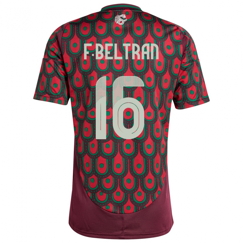 Herren Mexiko Fernando Beltran #16 Kastanienbraun Heimtrikot Trikot 24-26 T-Shirt Österreich