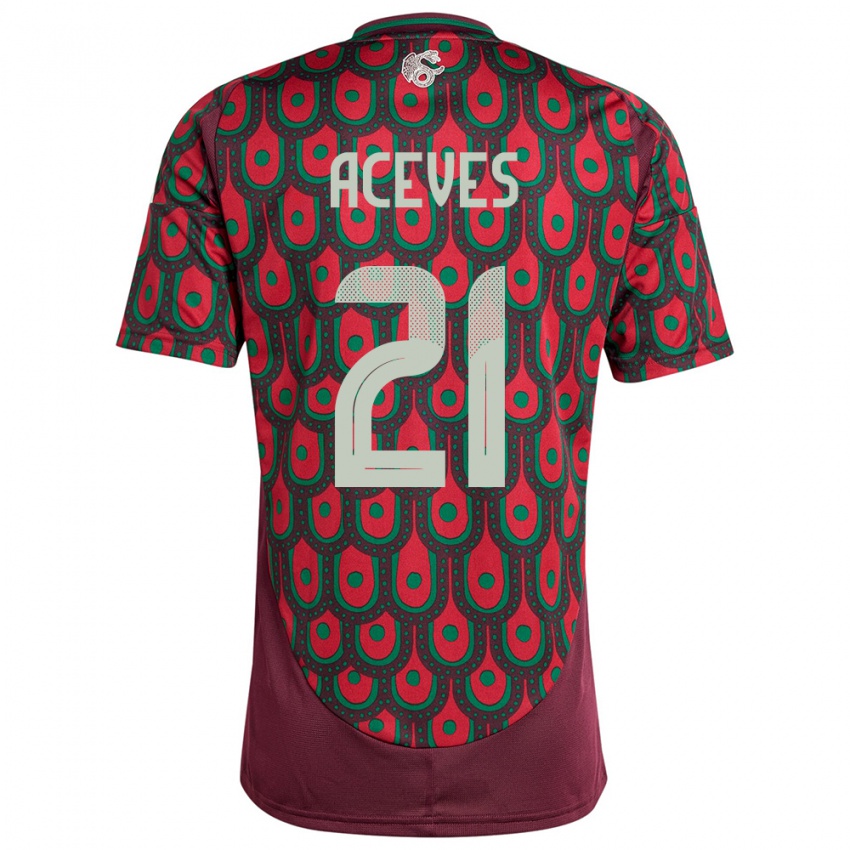 Herren Mexiko Daniel Aceves #21 Kastanienbraun Heimtrikot Trikot 24-26 T-Shirt Österreich