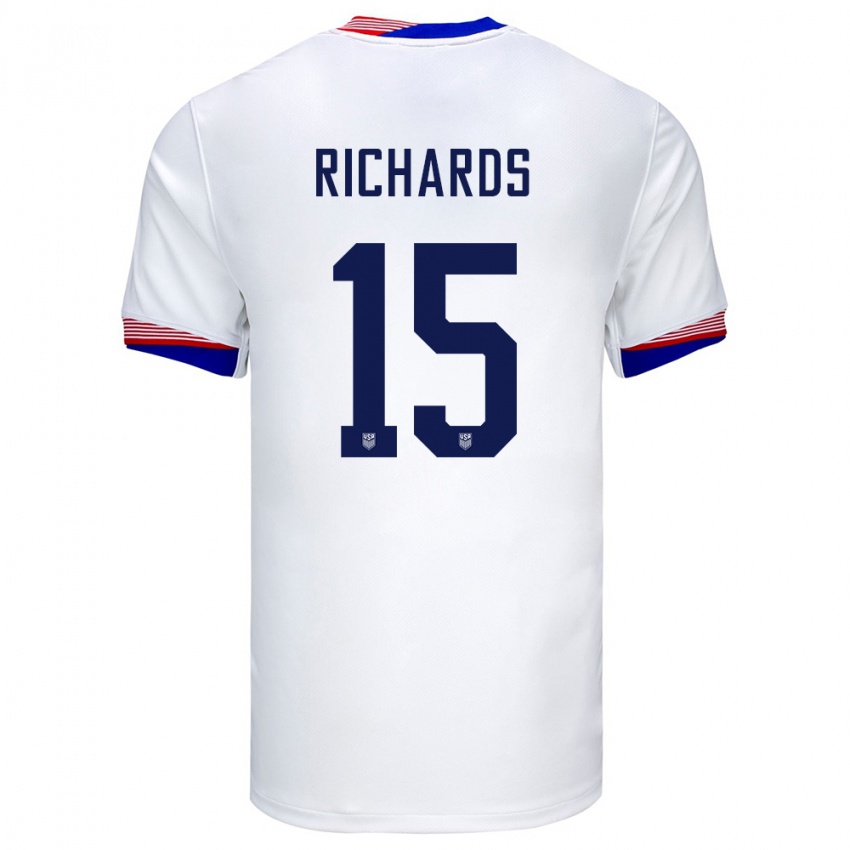 Herren Vereinigte Staaten Chris Richards #15 Weiß Heimtrikot Trikot 24-26 T-Shirt Österreich