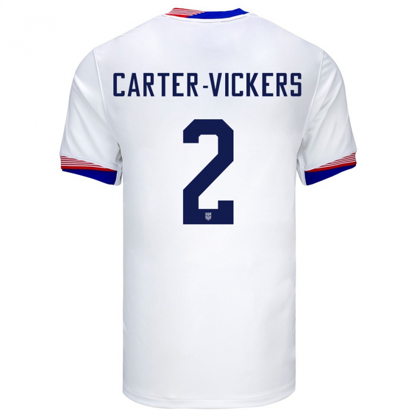 Herren Vereinigte Staaten Cameron Carter-Vickers #2 Weiß Heimtrikot Trikot 24-26 T-Shirt Österreich