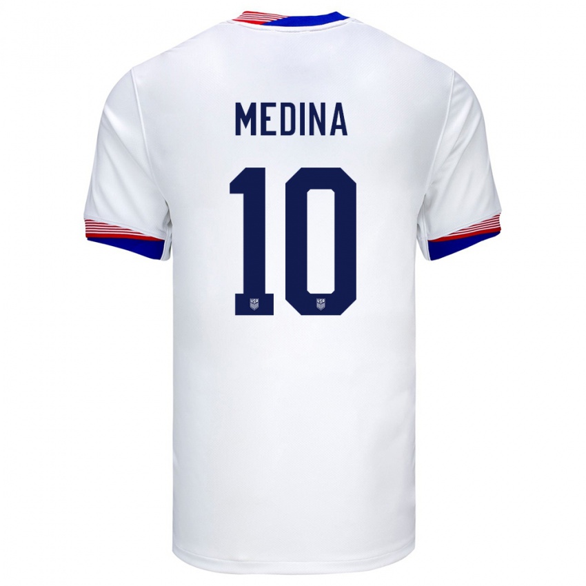 Herren Vereinigte Staaten Cruz Medina #10 Weiß Heimtrikot Trikot 24-26 T-Shirt Österreich