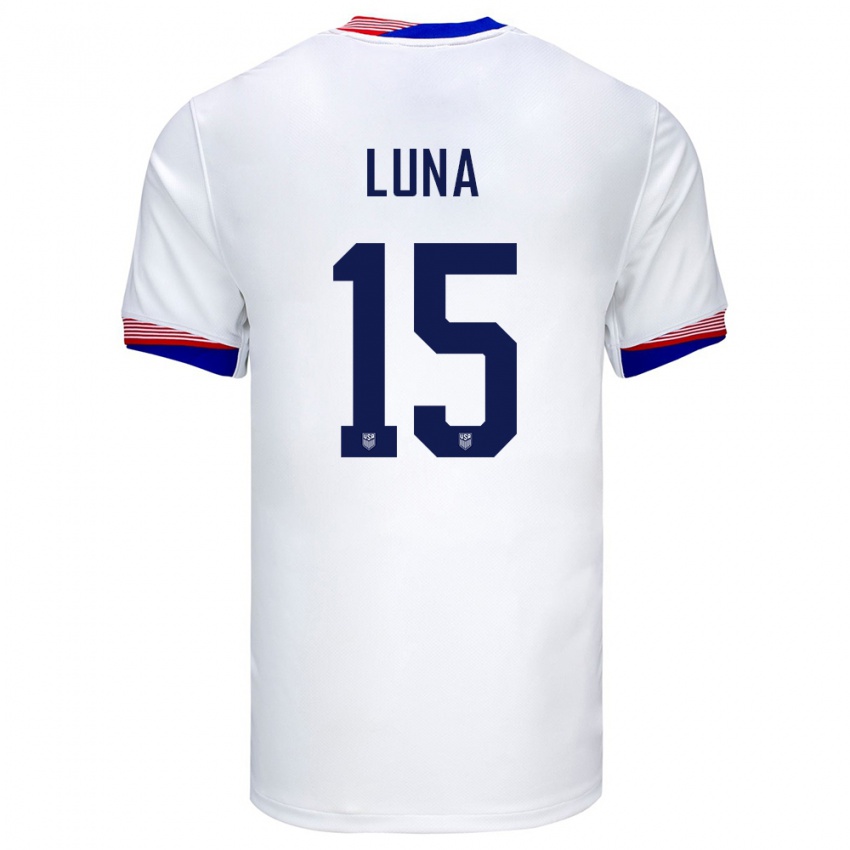 Herren Vereinigte Staaten Diego Luna #15 Weiß Heimtrikot Trikot 24-26 T-Shirt Österreich