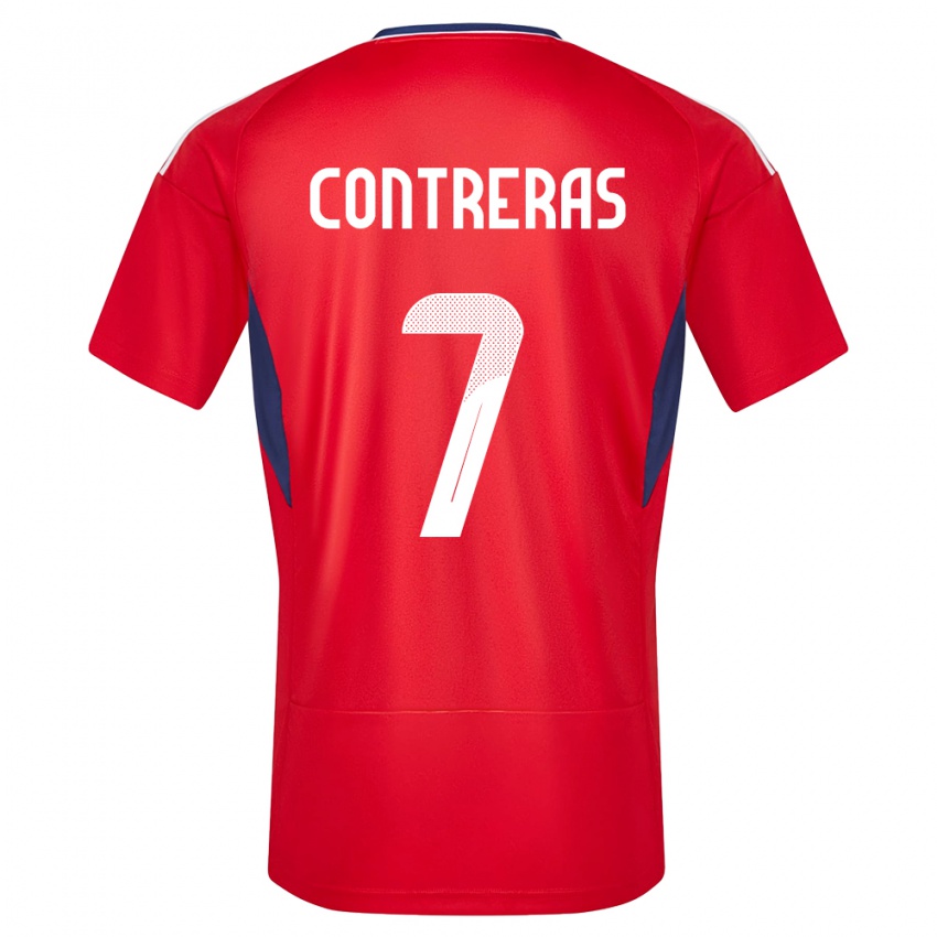 Herren Costa Rica Anthony Contreras #7 Rot Heimtrikot Trikot 24-26 T-Shirt Österreich