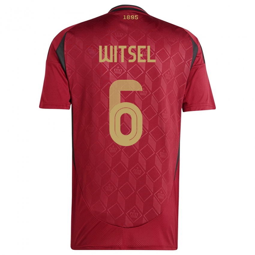 Herren Belgien Axel Witsel #6 Burgund Heimtrikot Trikot 24-26 T-Shirt Österreich