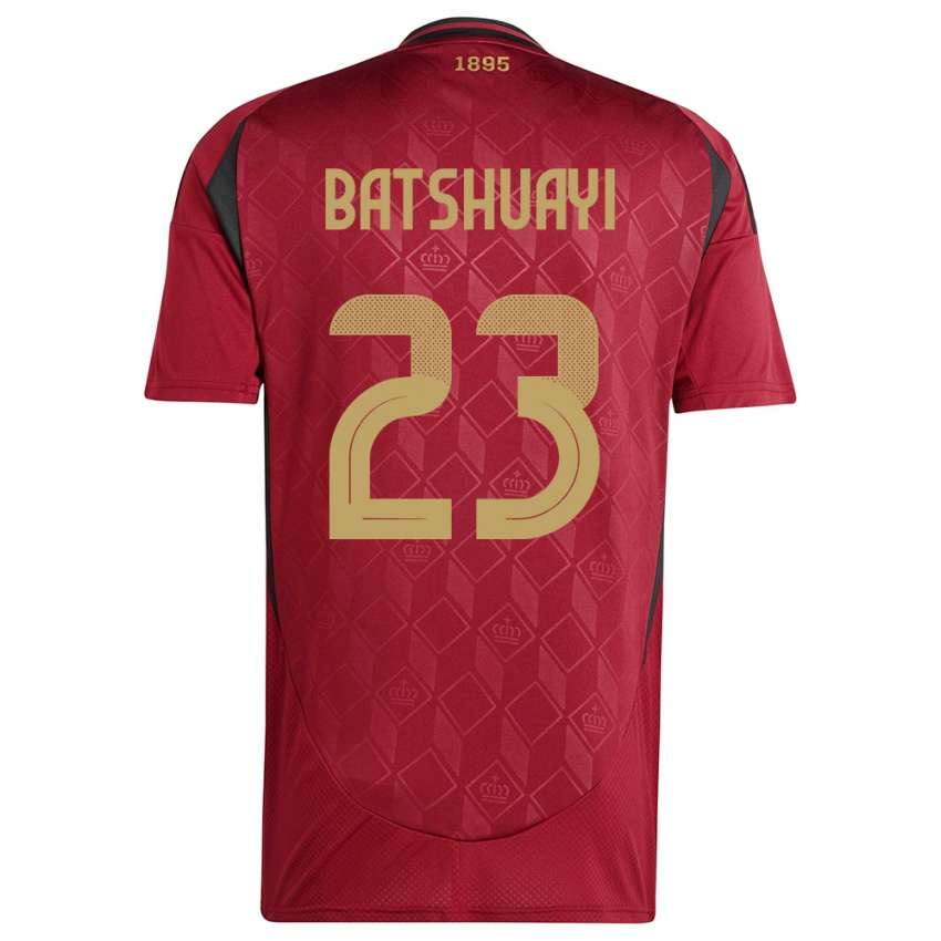 Herren Belgien Michy Batshuayi #23 Burgund Heimtrikot Trikot 24-26 T-Shirt Österreich