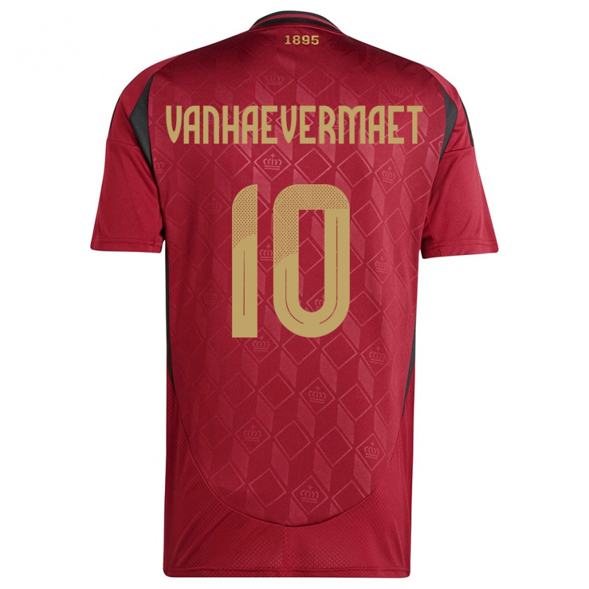 Herren Belgien Justine Vanhaevermaet #10 Burgund Heimtrikot Trikot 24-26 T-Shirt Österreich