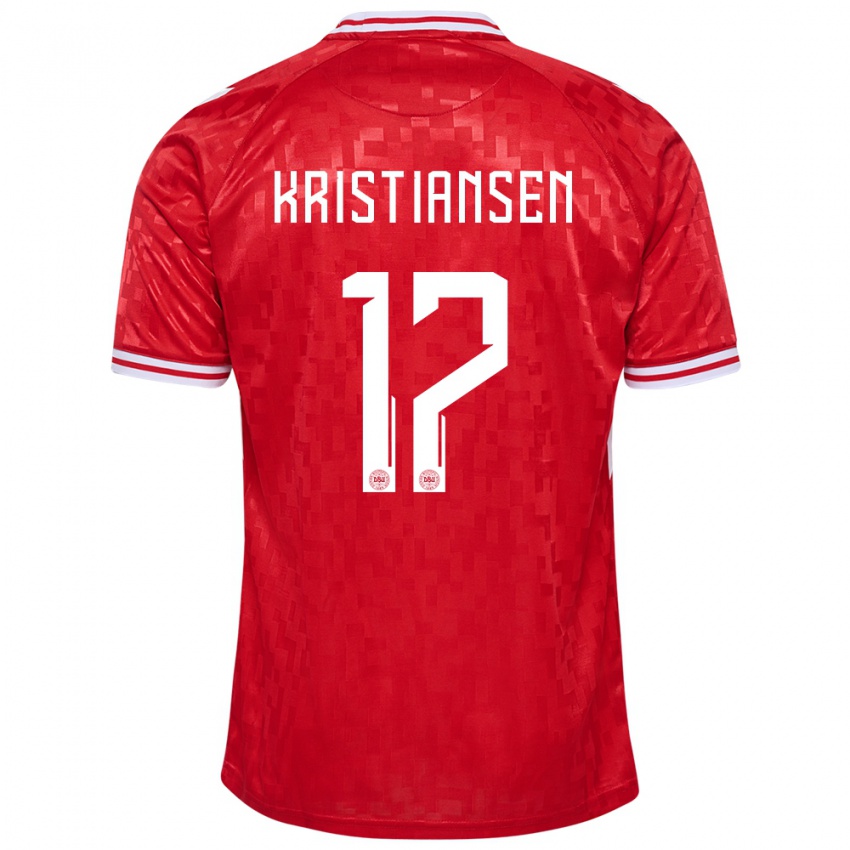 Herren Dänemark Victor Kristiansen #17 Rot Heimtrikot Trikot 24-26 T-Shirt Österreich