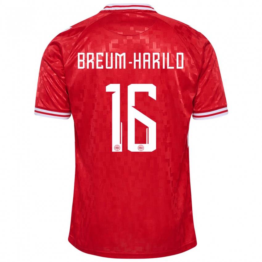 Herren Dänemark Tobias Breum-Harild #16 Rot Heimtrikot Trikot 24-26 T-Shirt Österreich