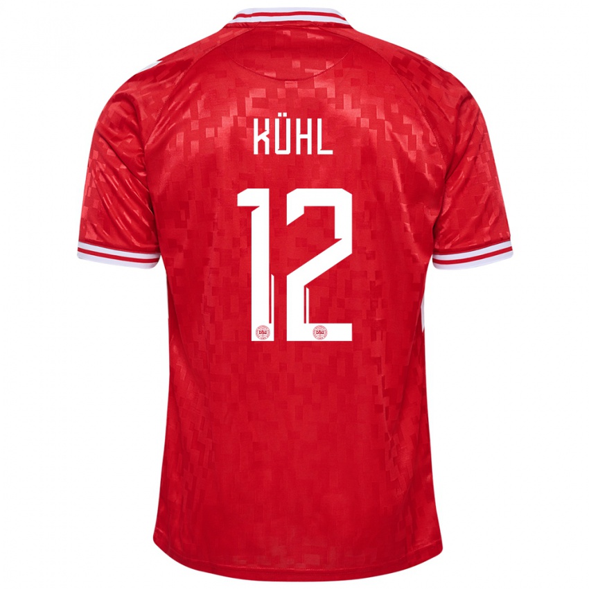 Herren Dänemark Kathrine Kuhl #12 Rot Heimtrikot Trikot 24-26 T-Shirt Österreich