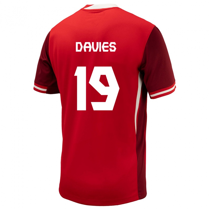 Herren Kanada Alphonso Davies #19 Rot Heimtrikot Trikot 24-26 T-Shirt Österreich