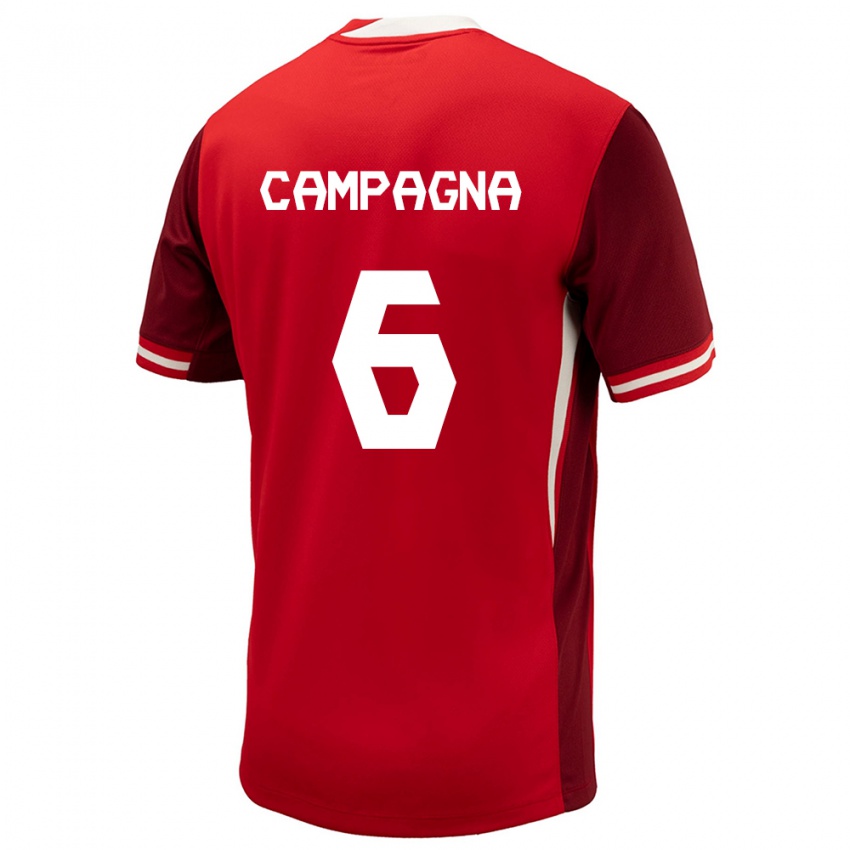 Herren Kanada Matteo Campagna #6 Rot Heimtrikot Trikot 24-26 T-Shirt Österreich